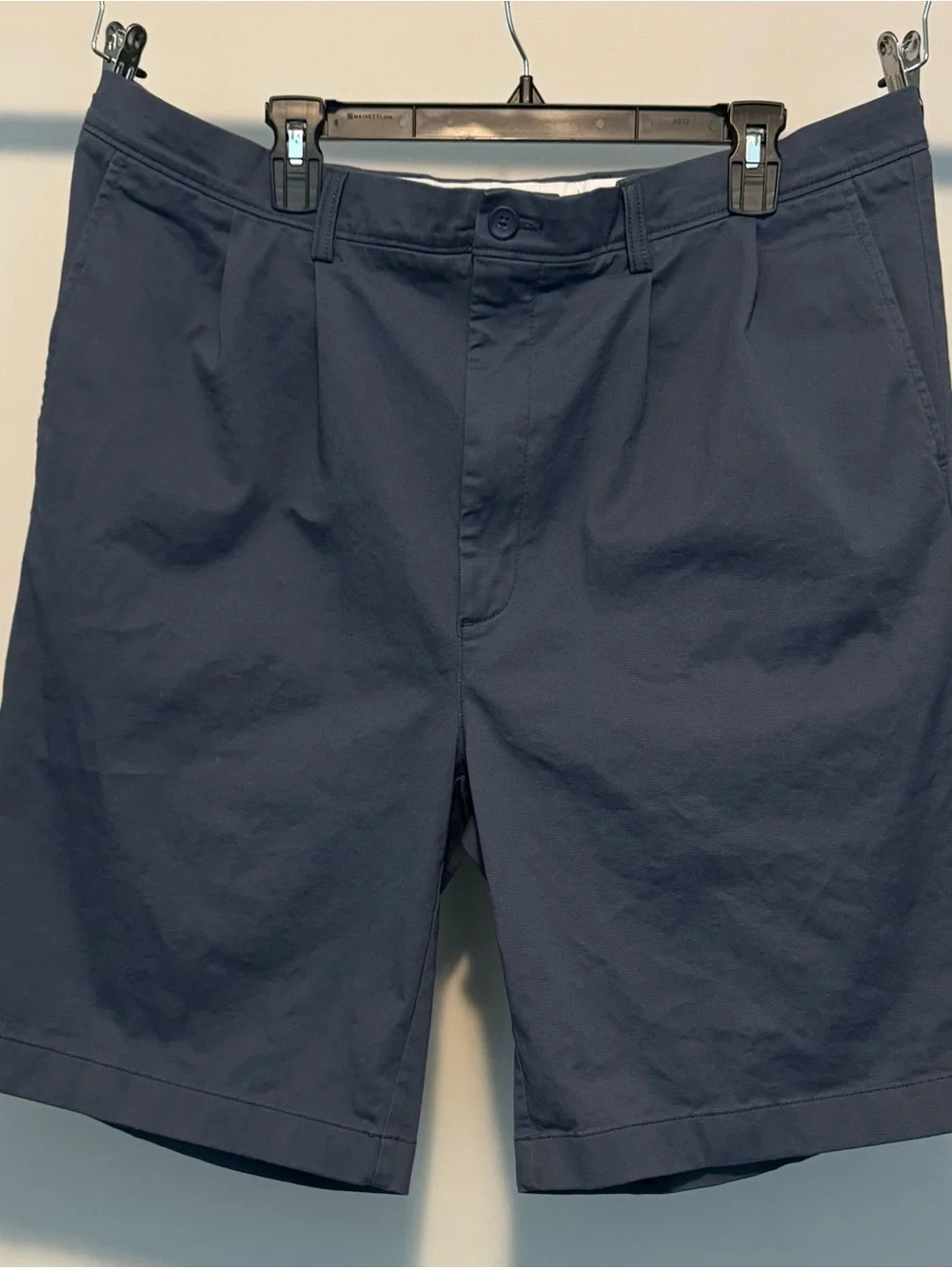 TWO Pairs of Roundtree & Yorke Chino Shorts:  Beige (NWT) Charcoal Blue (good)